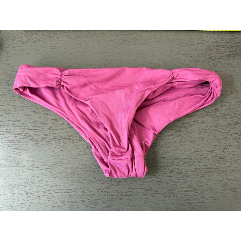L*Space Bitsy Cut Ruched Back Bikini Bottoms Pink XS Low Rise Cheeky Swim